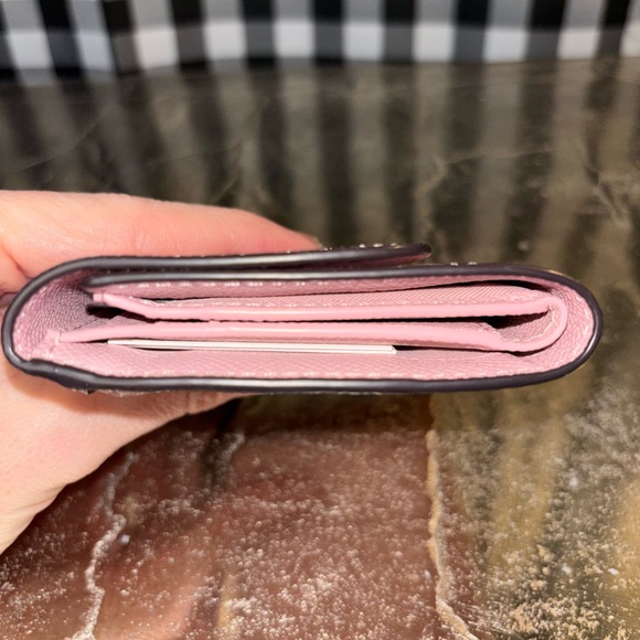 Coach Small Trifold Pink Crossgrain Leather Wallet 2019 NWOT - Picture 3 of 6